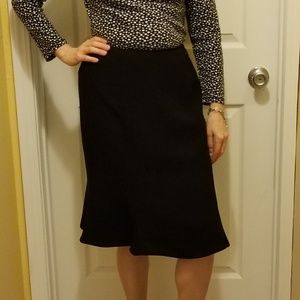 T. GARMENT Black Crepe Tulip Skirt sz M?